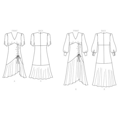 Střih Butterick 6807 šaty se stahováním