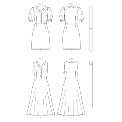 Střih Butterick 6809 košilové šaty