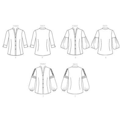 Střih Butterick 6816 košile, propínací halenka