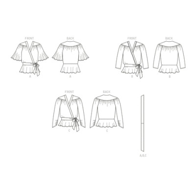 Střih Butterick 6828 zavinovací halenka