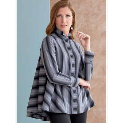 Střih Butterick 6792 košile se sklady na zádech, košile bez rukávů