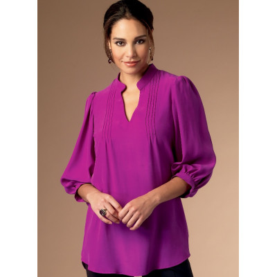 Střih Butterick 6801 halenka se stojáčkem