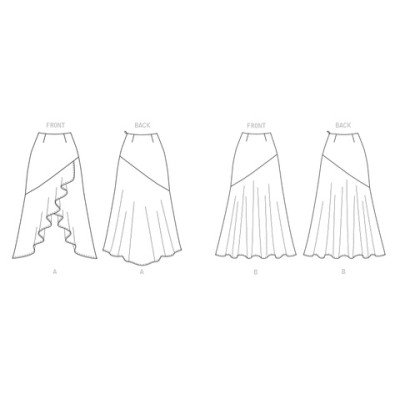 Střih Butterick 6818 dlouhá sukně, široká sukně