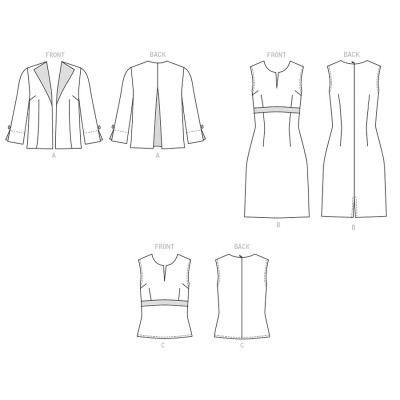 Střih Butterick 6822 krátké sako, šaty, top