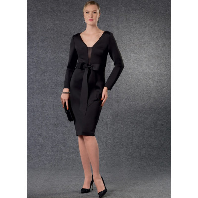 Střih Vogue 1775 pouzdrové šaty s hlubokým výstřihem, Badgley Mischka