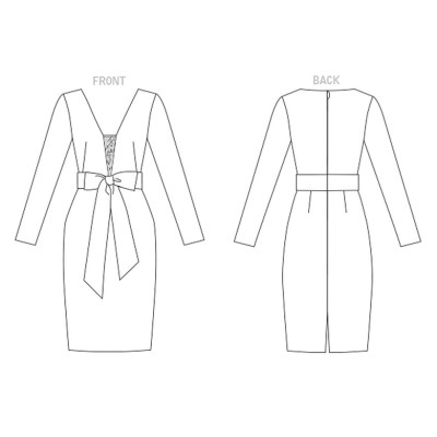 Střih Vogue 1775 pouzdrové šaty s hlubokým výstřihem, Badgley Mischka