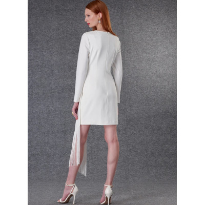 Střih Vogue 1776 šaty s drapé a třásněmi, Badgley Mischka