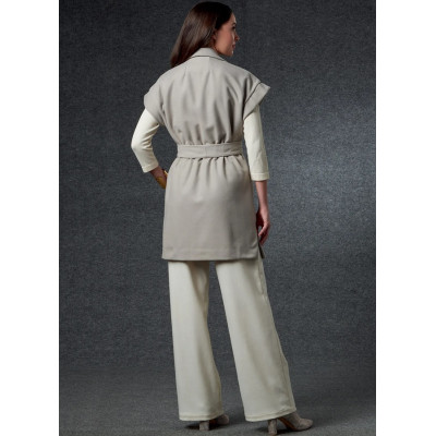 Střih Vogue 1758 rovný kabát, vesta, kalhoty s gumou v pase