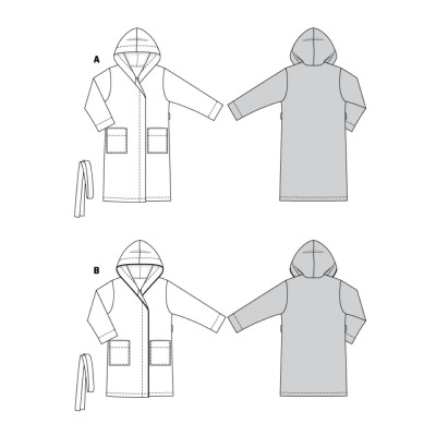 Střih Burda 6094, návod k šití: župan pro plnoštíhlé
