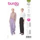 Střih Burda 6079, návod k šití: široké kalhoty s puky