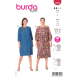 Střih Burda 6058, návod k šití: šaty pro plnoštíhlé