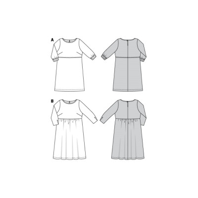 Střih Burda 6058, návod k šití: šaty pro plnoštíhlé