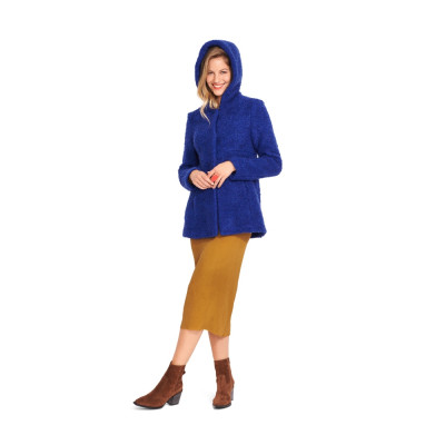 Střih Burda 6057, návod k šití: áčkový kabát s kapucí, krátký kabát