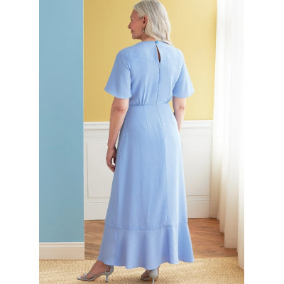 Střih Butterick 6823 halenkové šaty s volány