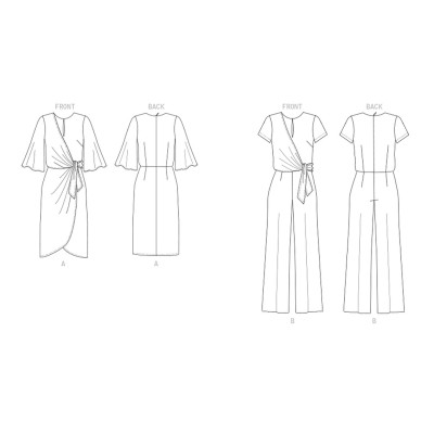 Střih Butterick 6826 zavinovací šaty, overal