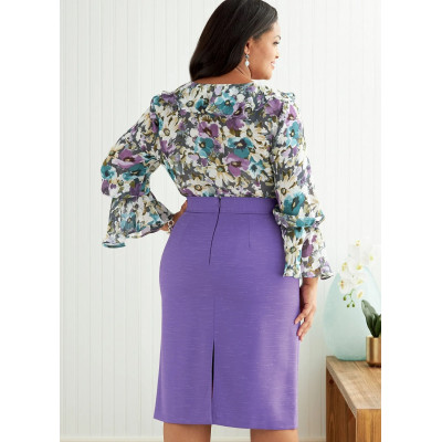 Střih Butterick 6836 rovná sukně s vysokým pasem