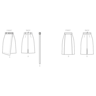 Střih Butterick 6836 rovná sukně s vysokým pasem