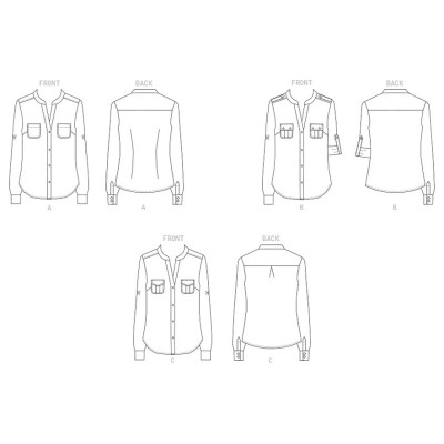 Střih Butterick 6856 košile, propínací halenka