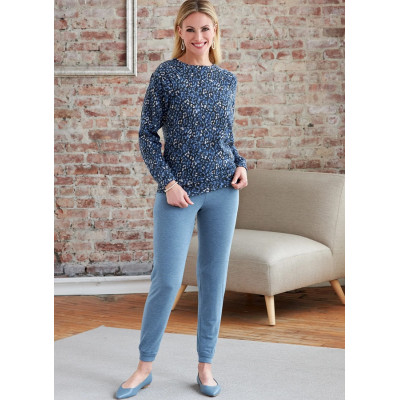 Střih Butterick 6859 tričkové šaty, tričko, sukně s gumou v pase, tepláky