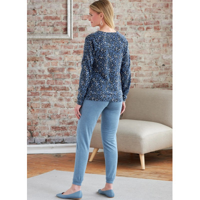 Střih Butterick 6859 tričkové šaty, tričko, sukně s gumou v pase, tepláky