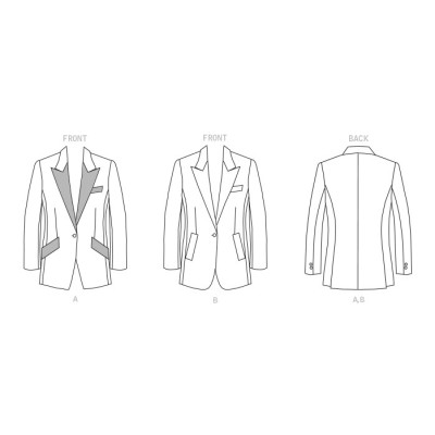 Střih Butterick 6862 sako na jeden knoflík, sametové sako