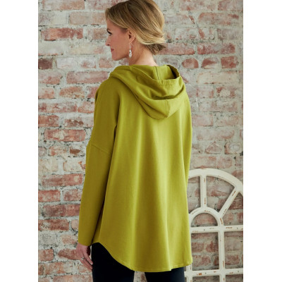 Střih Butterick 6863 volná mikina na zip s kapucí, bunda