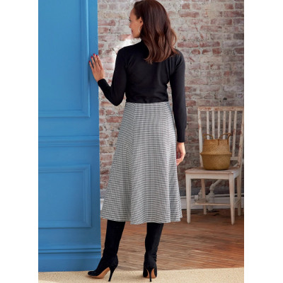 Střih Butterick 6866 široká sukně, zavinovací sukně