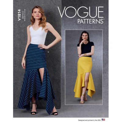 Střih Vogue 1814 dlouhá asymetrická sukně s rozparky