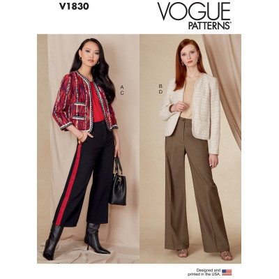 Střih Vogue 1830 francouzský kabátek (sako), kalhoty