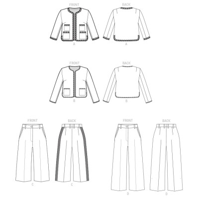 Střih Vogue 1830 francouzský kabátek (sako), kalhoty