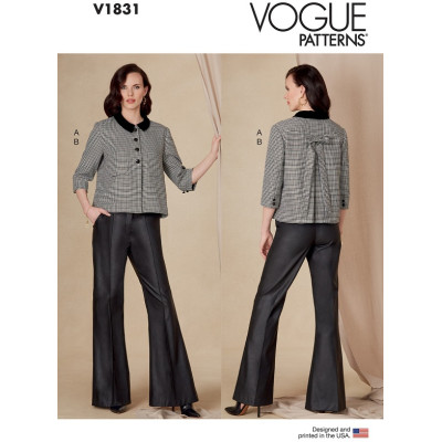 Střih Vogue 1831 krátké sako, zvonové kalhoty