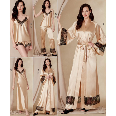 Střih Vogue 1834 dámské noční prádlo, negližé