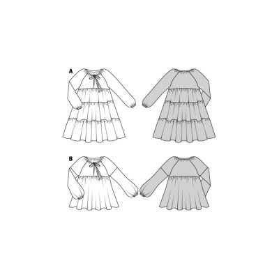 Střih Burda 6002, návod k šití: halenkové šaty, halenka