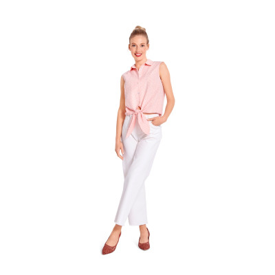 Střih Burda 6003, návod k šití: košilové šaty, košile bez rukávů