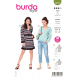 Střih Burda 6012, návod k šití: mikinové šaty, mikina s kapucí