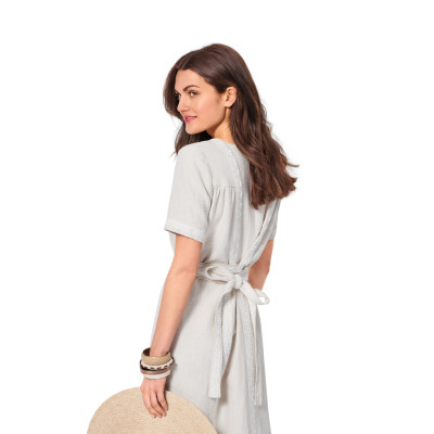 Střih Burda 6014, návod k šití: tunikové šaty s páskem, tunika, lněné šaty