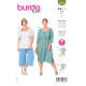 Střih Burda 6016, návod k šití: halenkové šaty s gumou v pase, halenka