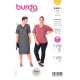 Střih Burda 6018, návod k šití: rovné šaty se zdobeným V-výstřihem, tričko
