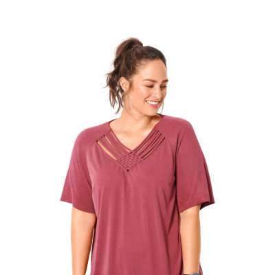 Střih Burda 6018, návod k šití: rovné šaty se zdobeným V-výstřihem, tričko