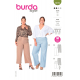 Střih Burda 6019, návod k šití: rovné kalhoty se zipem na boku