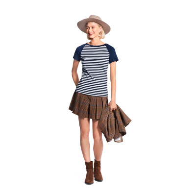 Střih Burda 6028, návod k šití: tričko s kontrastními rukávy