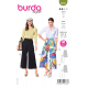 Střih Burda 6032, návod k šití: kalhoty se širokými nohavicemi, dvouvrstvé kalhoty