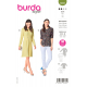 Střih Burda 6033, návod k šití: šaty s knoflíky a řasením, halenka