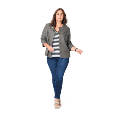 Střih Burda 6034, návod k šití: sako, kabát se zapínáním na patenty