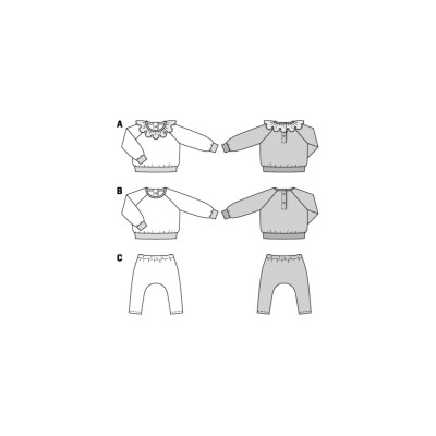 Střih Burda 9259, návod k šití: dětská mikina a tepláky