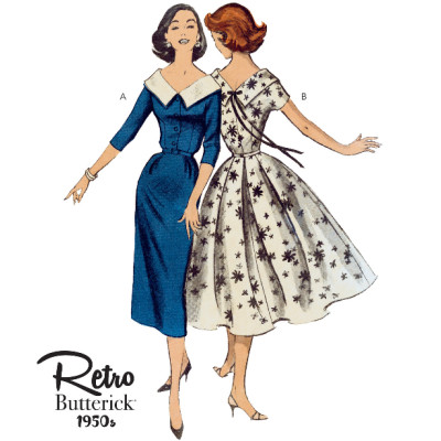 Střih Butterick 6870 Vintage šaty, 50. léta
