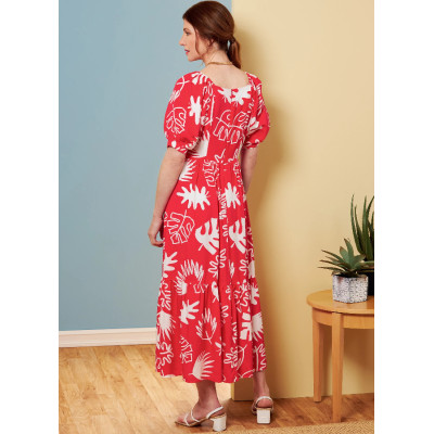 Střih Butterick 6872 halenkové šaty, maxi šaty