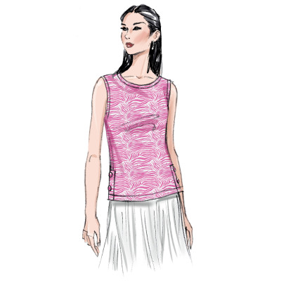 Střih Butterick 6874 tričko s kulatým výstřihem (4 varianty)