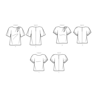 Střih Butterick 6875 halenka s průstřihem