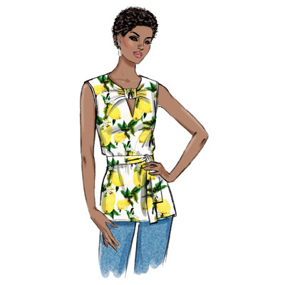 Střih Butterick 6876 halenka s V-výstřihem